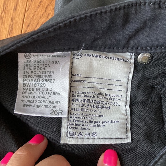 AG Adriano Goldschmied Legging Ankle Leatherette Black 26 (coated jean) - Picture 4 of 5